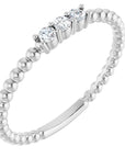 Ashlee Beaded Diamond Stackable Ring