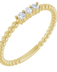 Ashlee Beaded Diamond Stackable Ring