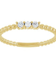 Ashlee Beaded Diamond Stackable Ring