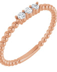 Ashlee Beaded Diamond Stackable Ring