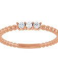 Ashlee Beaded Diamond Stackable Ring