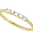 Ashlee Beaded Diamond Stackable Ring