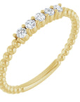 Ashlee Beaded Diamond Stackable Ring