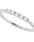 Ashlee Beaded Diamond Stackable Ring