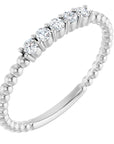 Ashlee Beaded Diamond Stackable Ring