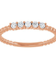 Ashlee Beaded Diamond Stackable Ring