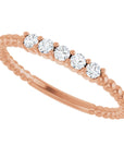 Ashlee Beaded Diamond Stackable Ring