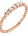 Ashlee Beaded Diamond Stackable Ring